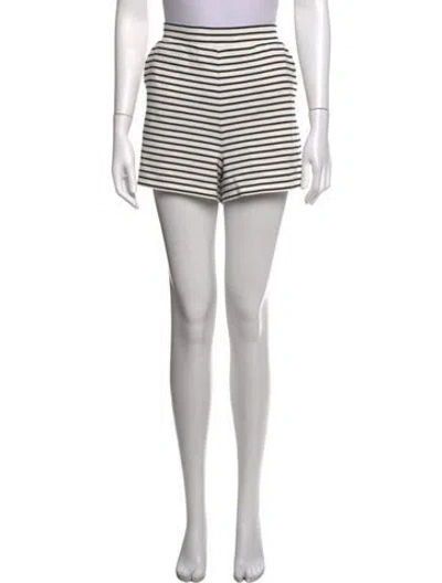 Pre-owned Veronica Beard Striped Mini Shorts In Grey/white