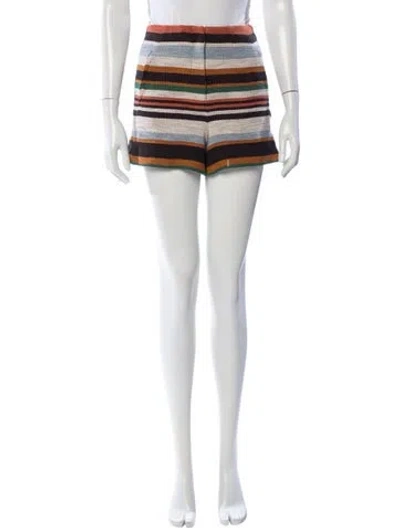 Pre-owned Veronica Beard Striped Mini Shorts In Neutral