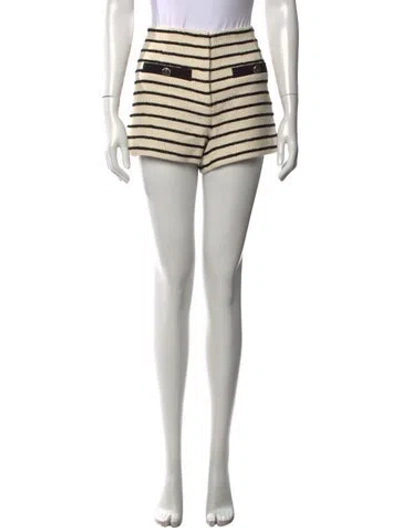 Pre-owned Veronica Beard Striped Mini Shorts In Neutral