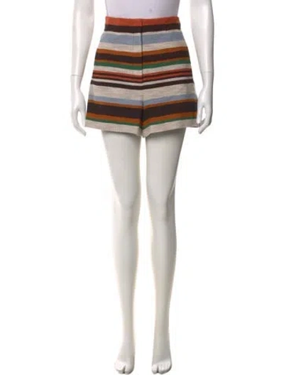 Pre-owned Veronica Beard Striped Mini Shorts In Orange