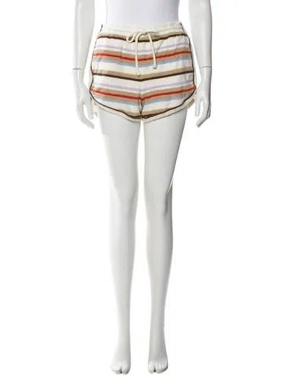 Pre-owned Veronica Beard Striped Mini Shorts In Orange