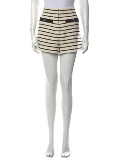 Pre-owned Veronica Beard Striped Mini Shorts W/ Tags In Grey/white