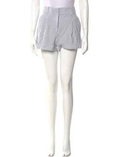 Pre-owned Veronica Beard Striped Mini Shorts In White