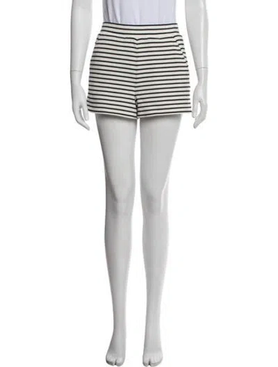 Pre-owned Veronica Beard Striped Mini Shorts In White