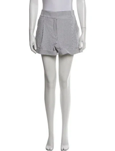 Pre-owned Veronica Beard Striped Mini Shorts In White