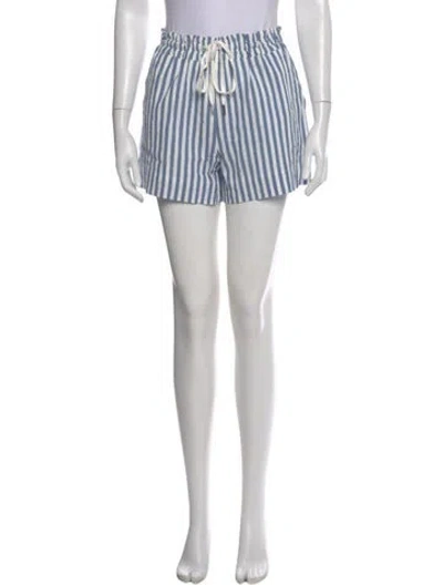 Pre-owned Veronica Beard Striped Mini Shorts In White