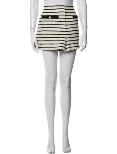Pre-owned Veronica Beard Striped Mini Shorts In White