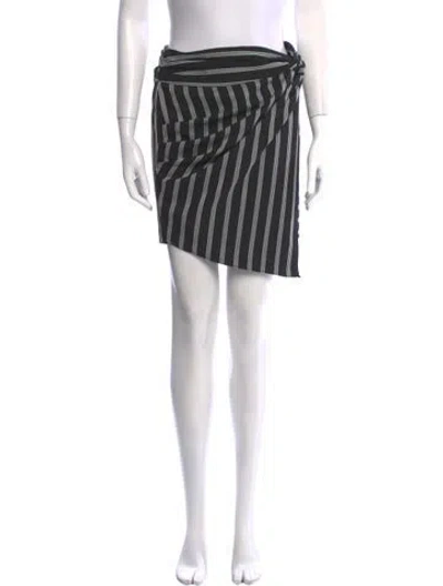 Pre-owned Veronica Beard Striped Mini Skirt In Black
