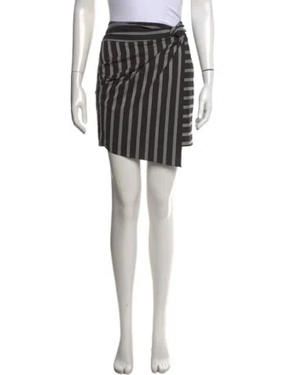 Pre-owned Veronica Beard Striped Mini Skirt In Black/white