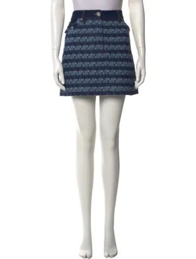 Pre-owned Veronica Beard Striped Mini Skirt In Blue