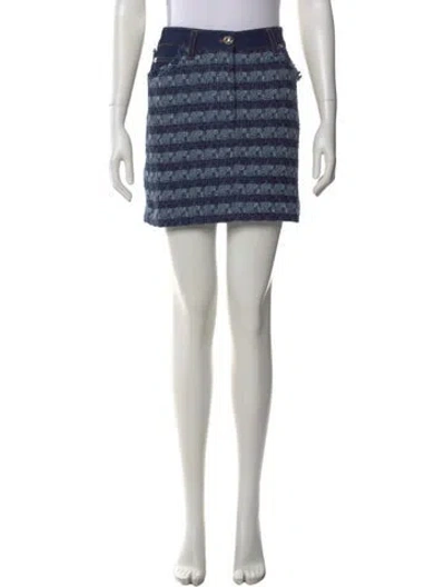 Pre-owned Veronica Beard Striped Mini Skirt In Blue
