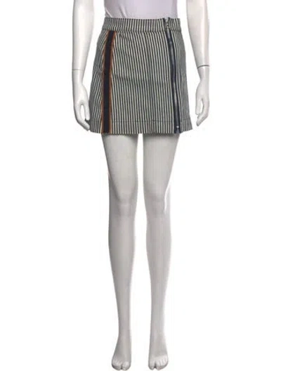 Pre-owned Veronica Beard Striped Mini Skirt In Blue/white
