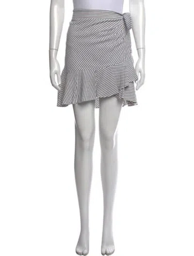 Pre-owned Veronica Beard Striped Mini Skirt In Grey/white