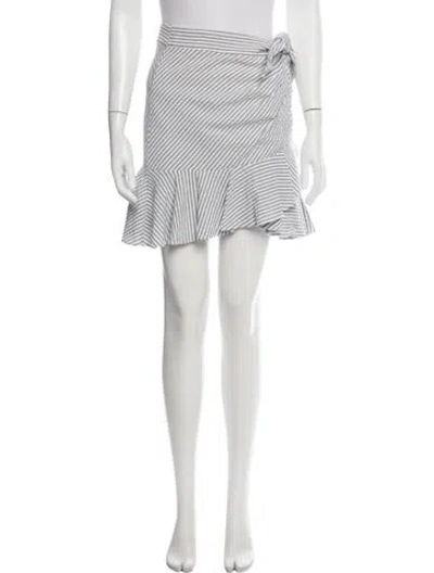 Pre-owned Veronica Beard Striped Mini Skirt In Grey/white