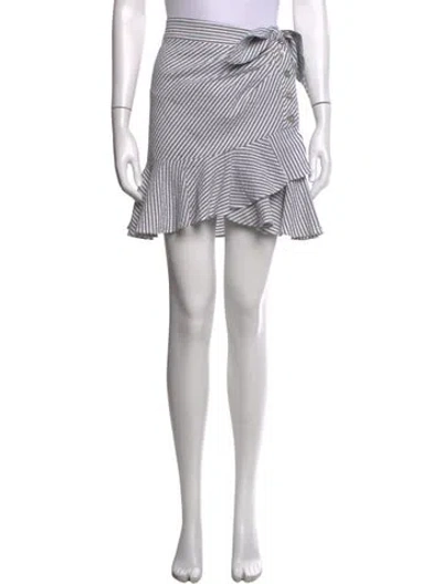 Pre-owned Veronica Beard Striped Mini Skirt In Grey/white