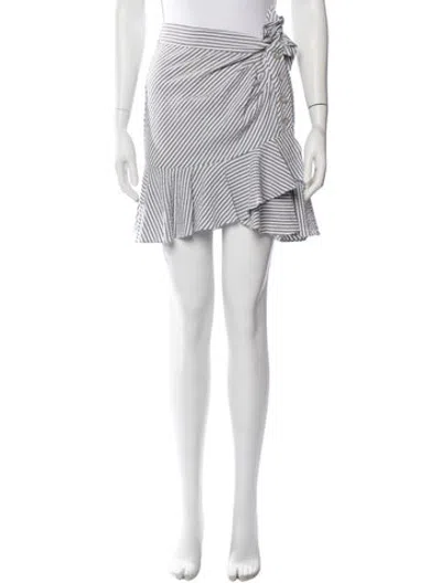 Pre-owned Veronica Beard Striped Mini Skirt In Grey/white