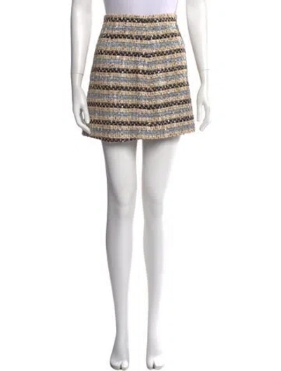 Pre-owned Veronica Beard Striped Mini Skirt In Neutral