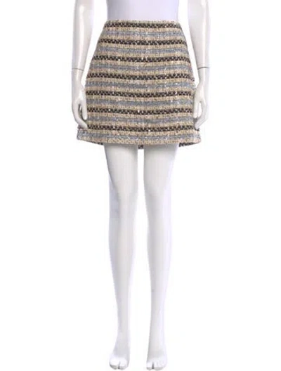 Pre-owned Veronica Beard Striped Mini Skirt W/ Tags In Black