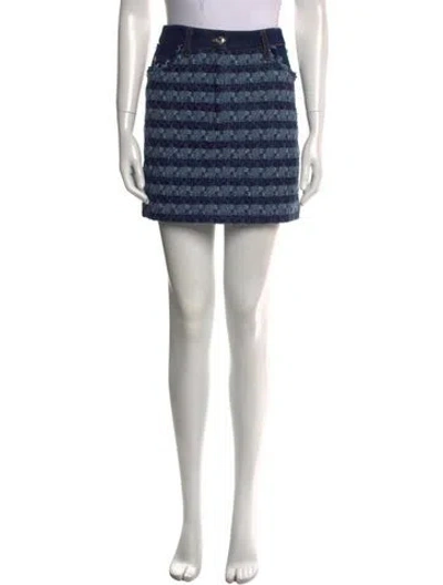 Pre-owned Veronica Beard Striped Mini Skirt W/ Tags In Blue
