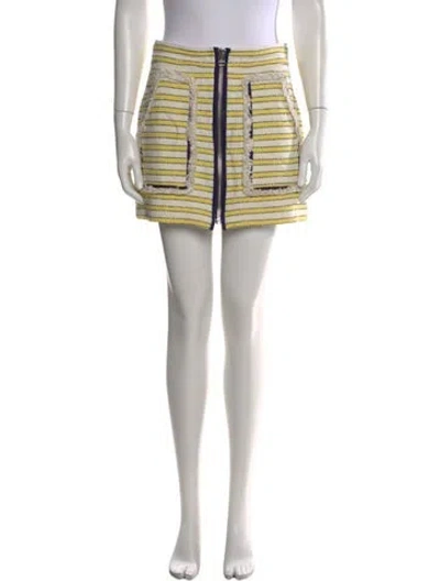 Pre-owned Veronica Beard Striped Mini Skirt In White