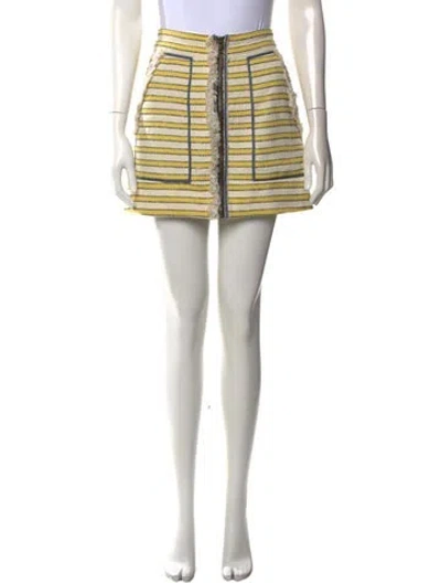 Pre-owned Veronica Beard Striped Mini Skirt In White