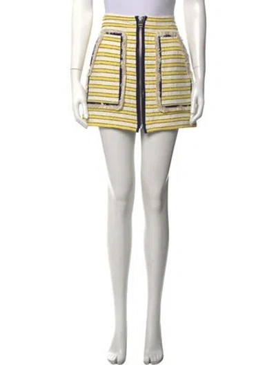 Pre-owned Veronica Beard Striped Mini Skirt In White