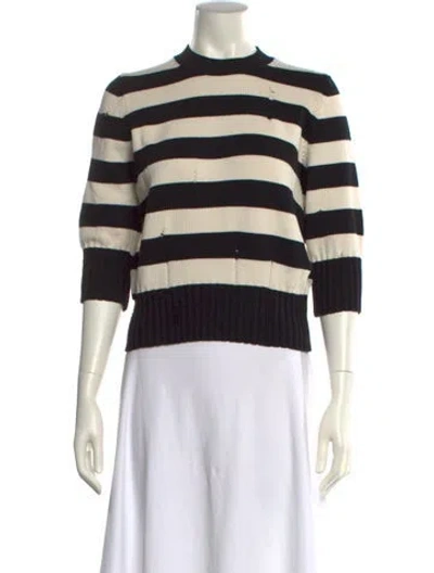 Pre-owned Veronica Beard Striped Mock Neck Sweater