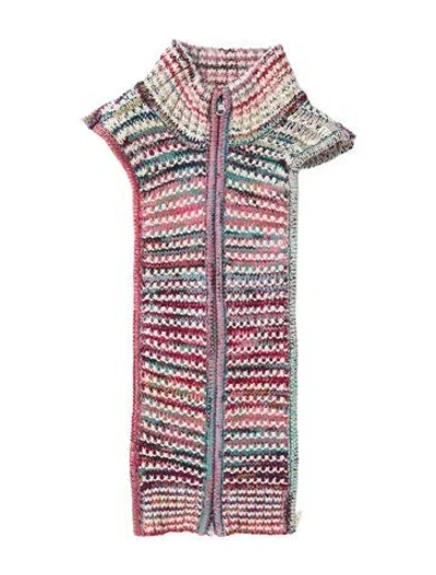 Pre-owned Veronica Beard Striped Mock Neck Sweater In Pink