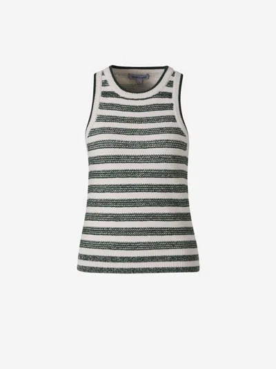 Veronica Beard Striped Motif Top In Multi