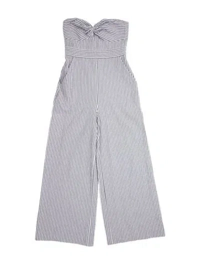 Pre-owned Veronica Beard Striped One-shoulder Jumpsuit In Blue
