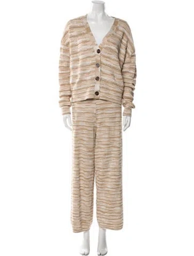 Pre-owned Veronica Beard Striped Pant Set In Neutral