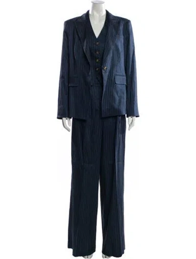 Pre-owned Veronica Beard Striped Pantsuit In Blue