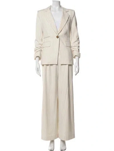 Pre-owned Veronica Beard Striped Pantsuit In Neutrals