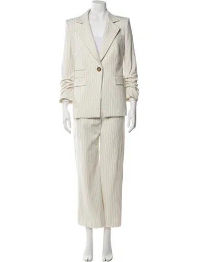 Pre-owned Veronica Beard Striped Pantsuit In Neutrals