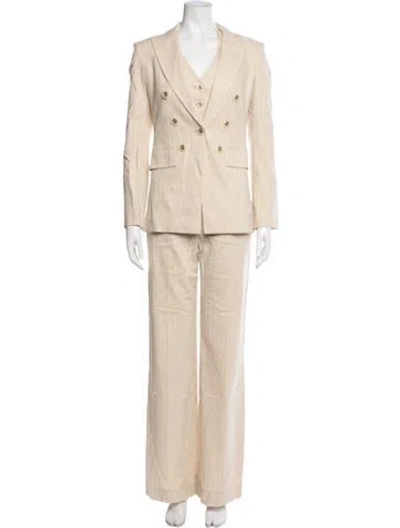 Pre-owned Veronica Beard Striped Pantsuit W/ Tags In Neutral