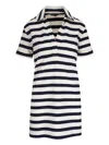 Veronica Beard Cayden Striped Cotton Polo Dress