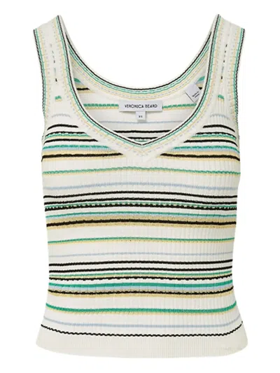 VERONICA BEARD STRIPED RIBBED TANK TOP