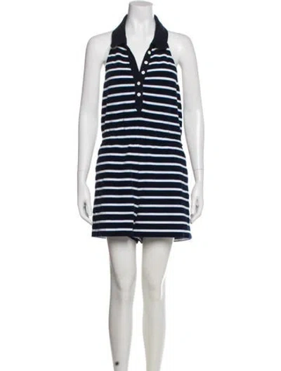 Pre-owned Veronica Beard Striped Romper In Blue