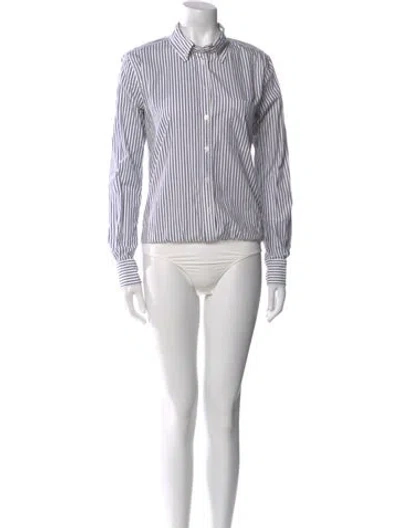 Pre-owned Veronica Beard Striped Romper In Blue