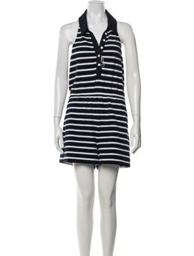 Pre-owned Veronica Beard Striped Romper W/ Tags In Blue