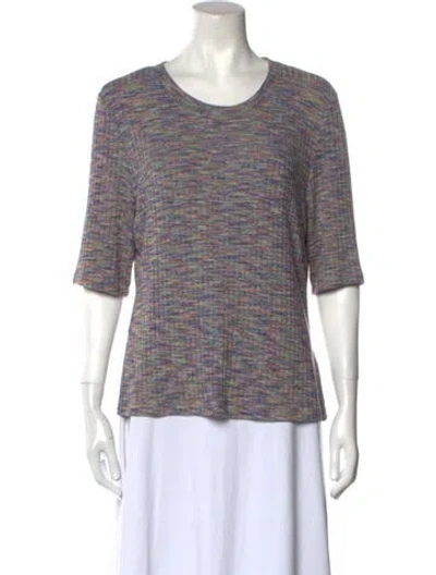 Pre-owned Veronica Beard Striped Scoop Neck Sweater In Blue