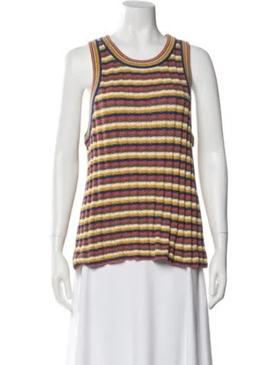 Pre-owned Veronica Beard Striped Scoop Neck Sweater In Blue