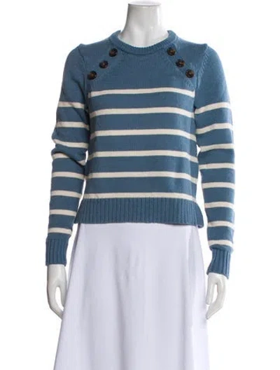 Pre-owned Veronica Beard Striped Scoop Neck Sweater In Blue