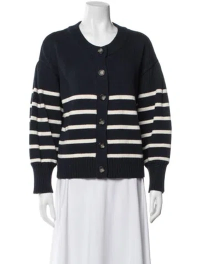 Pre-owned Veronica Beard Striped Scoop Neck Sweater In Blue