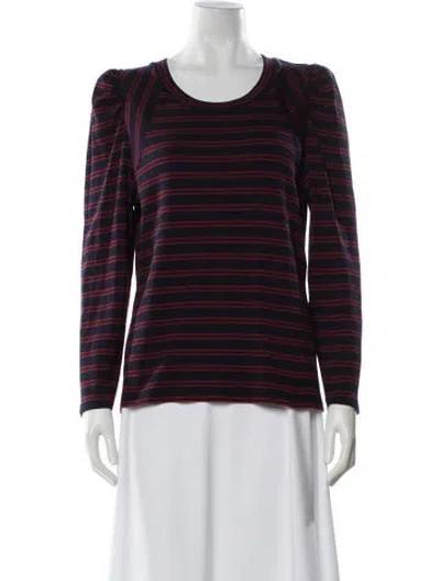 Pre-owned Veronica Beard Striped Scoop Neck Sweater In Blue