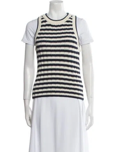 Pre-owned Veronica Beard Striped Scoop Neck Sweater In Multi