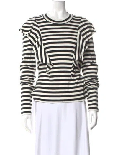 Pre-owned Veronica Beard Striped Scoop Neck Sweater In Multi