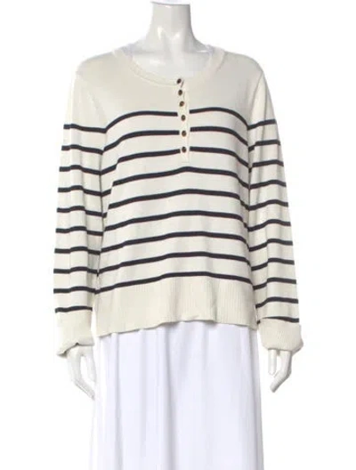 Pre-owned Veronica Beard Striped Scoop Neck Sweater In Multi