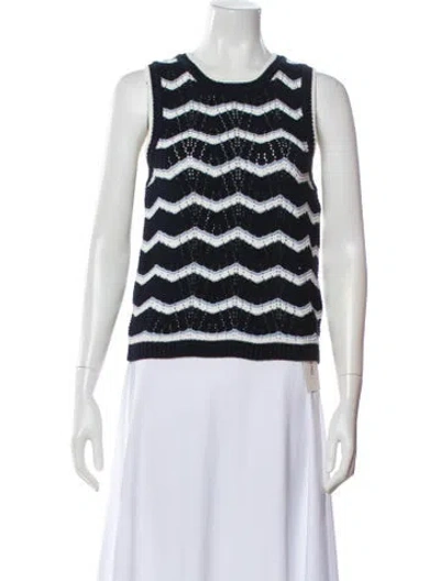 Pre-owned Veronica Beard Striped Scoop Neck Sweater In Multi