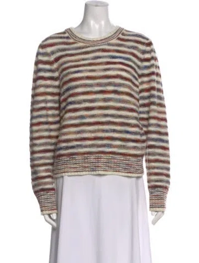 Pre-owned Veronica Beard Striped Scoop Neck Sweater In Neutral